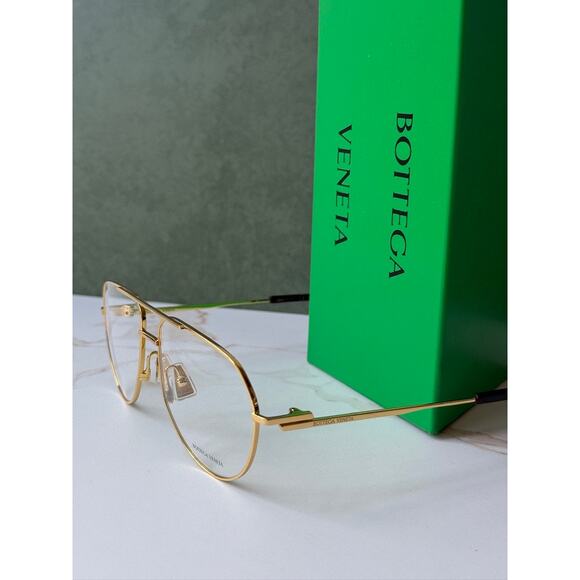 NEW Bottega Veneta BV1302O Gold Aviator Eyeglasses Frames main image 8